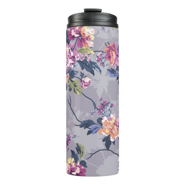 Termo diseño de patrones de flores ilustraciones textile (Anverso)