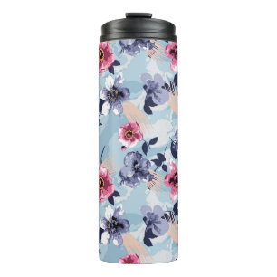 Termo diseño de patrones de flores ilustraciones textile