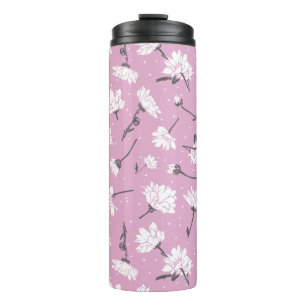 Termo Diseño de patrones florales rosados - Arte elegant