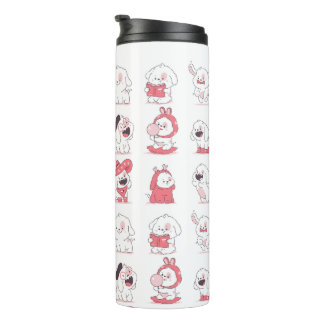 Termo diseño de perro kawaii lindo