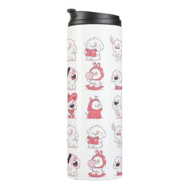 Termo diseño de perro kawaii lindo (Rotado hacia la derecha)