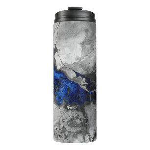 Termo Diseño de piedra mármol gris azul negro de moda