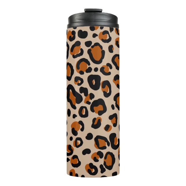 Termo Diseño de piel de leopardo, patrón sin fisuras. (Anverso)