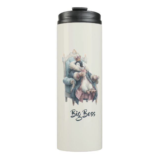 Termo Diseño de Pingüino de Gran Jefe Invernal (Anverso)