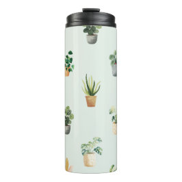 Termo Diseño de planta interior botánica con patrón de p