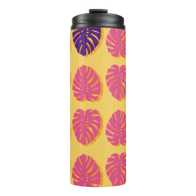 Termo Diseño de plantas tropicales sin foco Monstera Haw (Anverso)