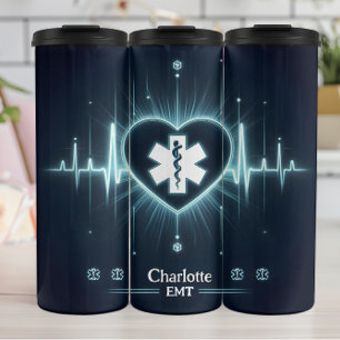 Termo Diseño de pulso de latido del corazón médico brill