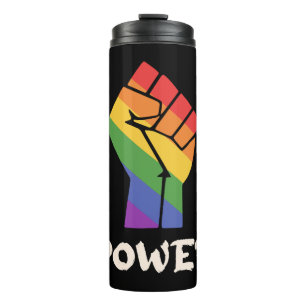 Termo Diseño de puño del orgullo de poder LGBT para la i
