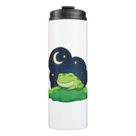 Termo Diseño de rana adorable mirando estrellas Kawaii c