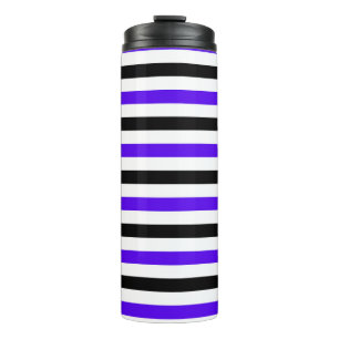 Termo Diseño de rayas azules negras y blancas