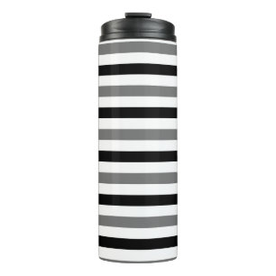 Termo Diseño de rayas blancas y negras Ahs