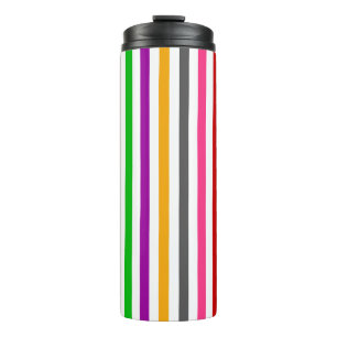 Termo Diseño de rayas de arcoíris coloridas - Blanco