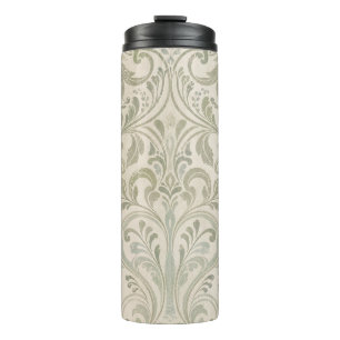 Termo Diseño de repetición de remolino beige oliva
