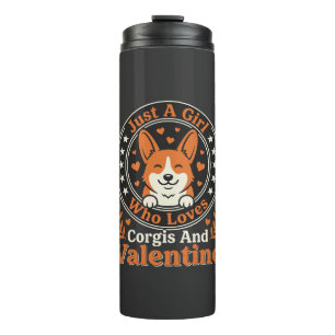 Termo Diseño de San Valentín de Corgis para chicas que a
