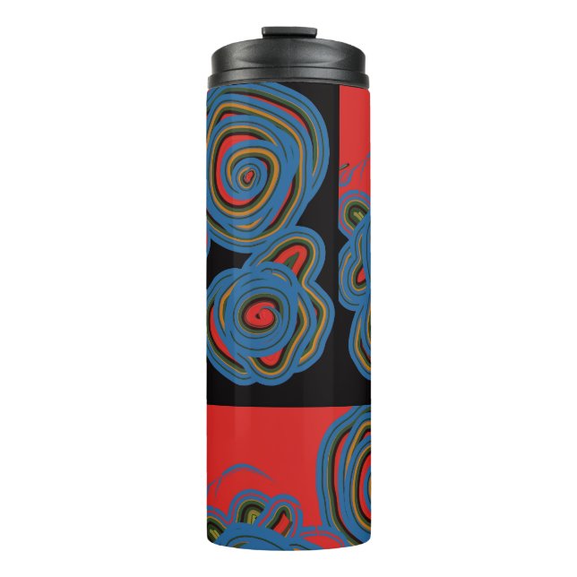 Termo Diseño de Swirl Floral Americano (Anverso)