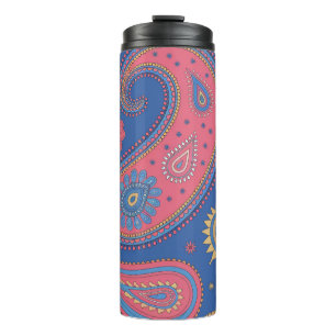Termo Diseño de taza con patrón boho de Paisley colorido
