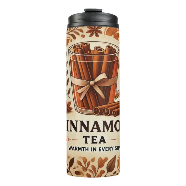 Termo Diseño de té de canela Arte de IA  (Anverso)