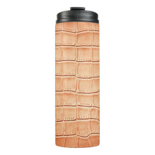 Termo Diseño de textura de cuero reptil naranja