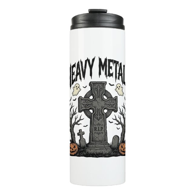 Termo Diseño de vector cementerio de Halloween de metale (Anverso)