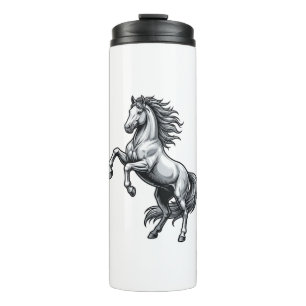 Termo Diseño de vector de caballo encabritado de grabado
