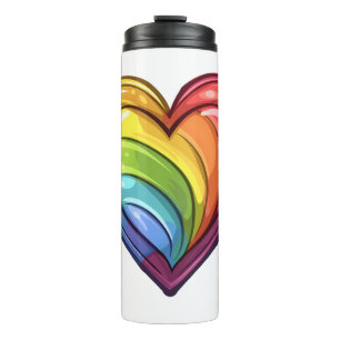 Termo Diseño del corazón del orgullo gay