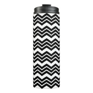 Termo Diseño del patrón de Chevron de Zigzag blanco negr