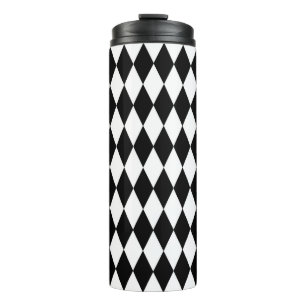 Termo Diseño del patrón de diamantes de Harlequin blanco