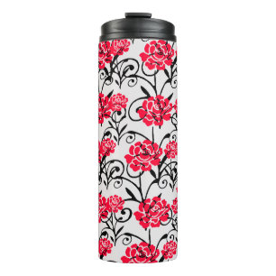 Termo Diseño del patrón de Ilustracion floral de rosa ro