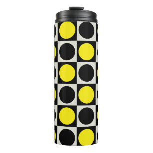 Termo Diseño del patrón de puntos negros amarillos