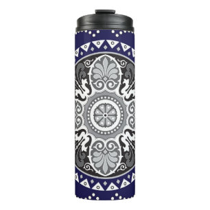 Termo Diseño detallado de la estafa floral Paisley