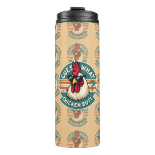 Termo Diseño divertido de broma de pollo retro