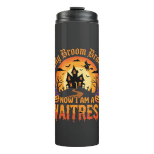 Termo Diseño divertido de camarera de Halloween Mi escob