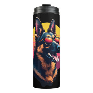 Termo Diseño divertido de perro pastor alemán arte traje