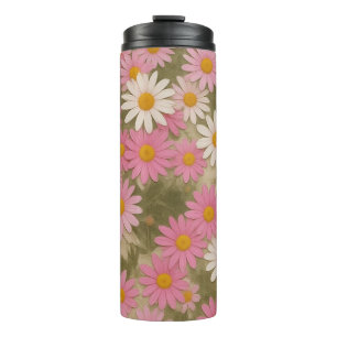 Termo Diseño Estético de Patrón de Flor de Margarita Ret