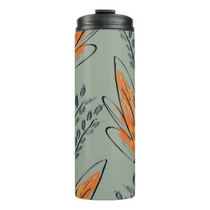 Termo Diseño étnico de hierba ruda esbozada