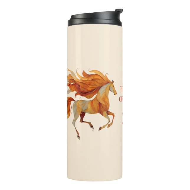 Termo Diseño Feliz Año del Caballo 2026 (Rotado hacia la izquierda)