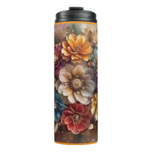 Termo "Diseño floral de copo de nieve"