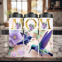 Termo Diseño floral de mamá vibrante
