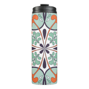 Termo Diseño floral de mosaico oriental marroquí