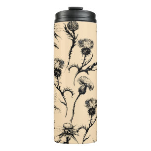 Termo diseño floral, decoración casera, decoración gráfi