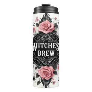 Termo Diseño floral gótico de las brujas