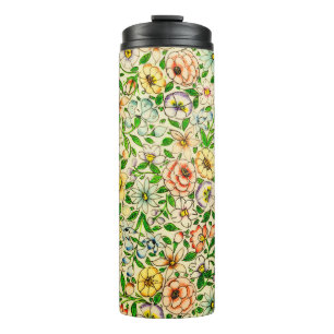 Termo Diseño floral tradicional de primavera india