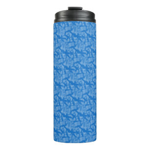 Termo Diseño fractal azul de Hanukkah