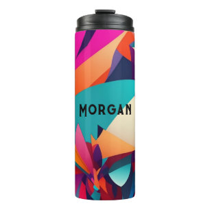 Termo Diseño geométrico colorido, nombre o monograma