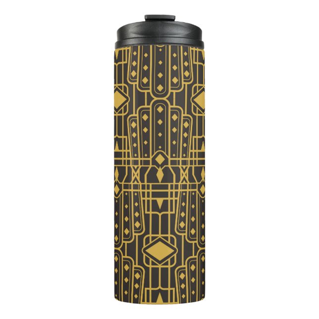 Termo Diseño geométrico de lujo art decó. Oro (Anverso)