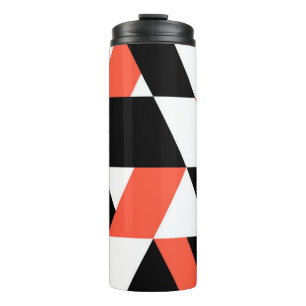Termo Diseño geométrico rojo-negro, moderno, moderno y m