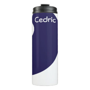 Termo Diseño giratorio azul y blanco
