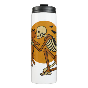 Termo Diseño gótico de Halloween de esqueleto lindo abra