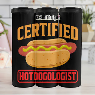 Termo Diseño gráfico divertido de Hotdogólogo certificad
