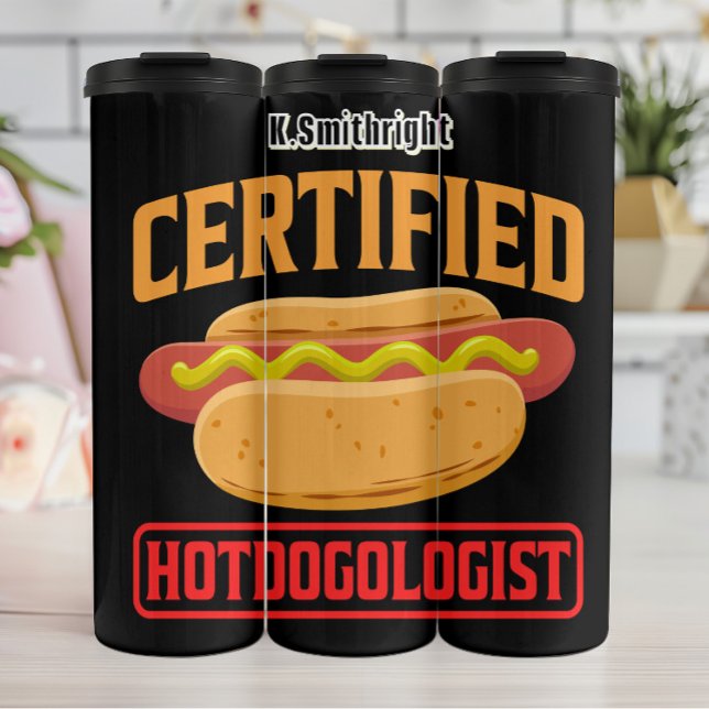Termo Diseño gráfico divertido de Hotdogólogo certificad (Subido por el creador)